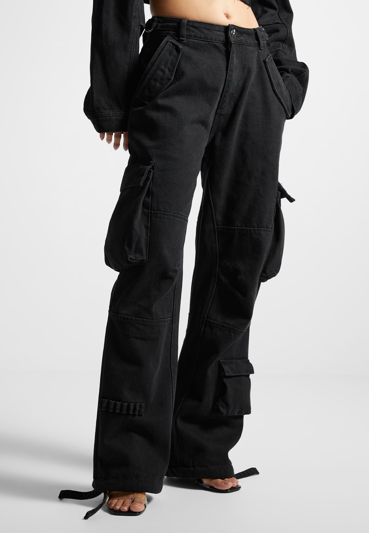 Kolliey Fall Black Baggy Cargo Pants For Women 2022 Streetwear High Waist  Straight Leg Pants Female Pockets Casual Long Trousers - Pants & Capris -  AliExpress